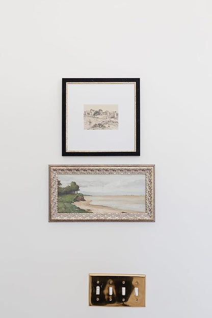 Petal Lane Antique Wall Decor - 11x11 Framed Antique Decor - Make Your Own Gallery Wall Frame Set - Dark Academia Wall Decor - Canvas Wall Art with Vintage Frame (Tuscan Village)