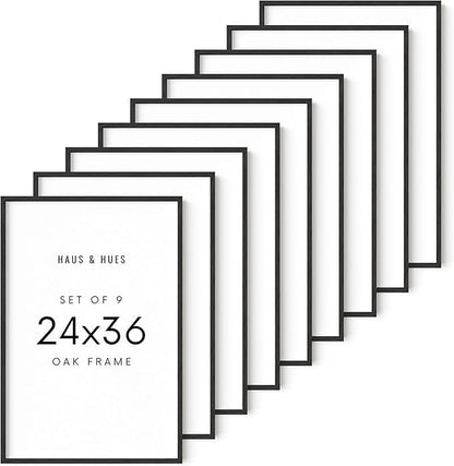 HAUS AND HUES Standalone Black Oak Frame Set of 9-24x36