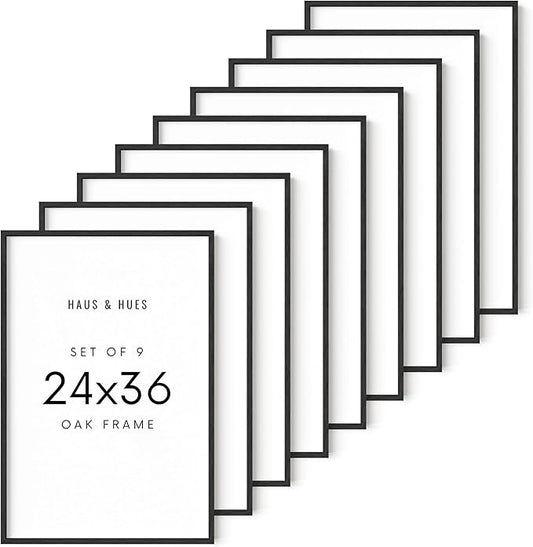 HAUS AND HUES Standalone Black Oak Frame Set of 9-24x36