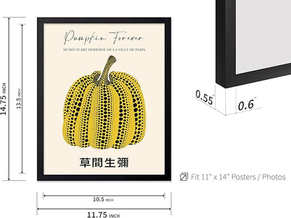 Poster Master Vintage Poster - Retro Pop Art Print - Gift for Artist, Friend - Pumpkin Forever, Black Dot, Modern, Abstract - Wall Decor for Home, Office, 11x14 Black Framed