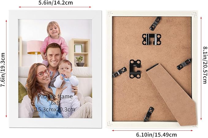 Giftgarden 6x8 Picture Frame White 6 x 8 Photo Frames Bulk for Wall or Tabletop Display, 12 Pack