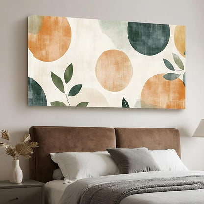 Iallbin Abstract Canvas Wall Art, Large Wall Art for Living Room, for Wall Modern Paintings Wall Decor Living Room (Abstract, Orange and beige, 58L x 29W)