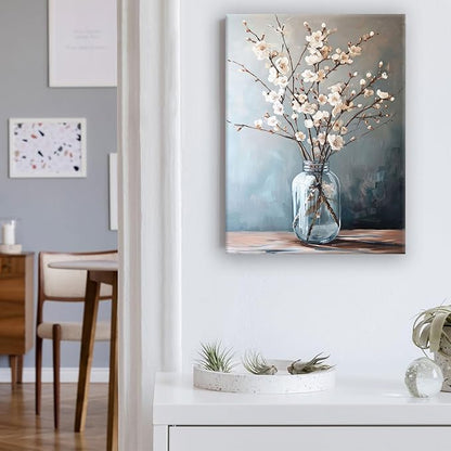 daktenn Floral Canvas Wall Art Bathroom Wall Art Pictures Wall Decor Home Decor Wall Decor for Bedroom Livingroom 12x16 Inches