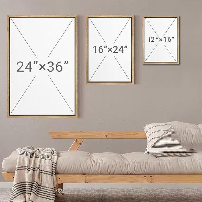 myusuar 3 Piece Large Modern Abstract Canvas Framed Wall Art For Living Room, Midcentury Minimalist Boho Wall Art Decor Posters Prints For Bedroom Office, 24x36in