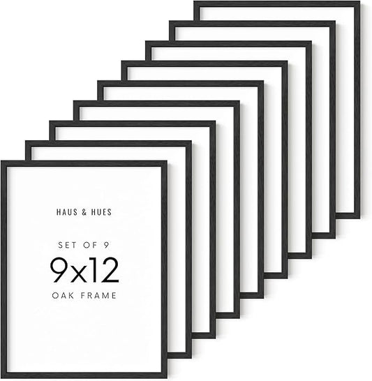HAUS AND HUES Standalone Black Oak Frame Set of 9-9x12
