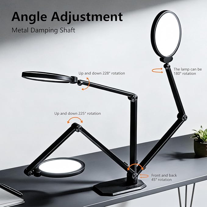 NS LED Desk Lamp 2 Pack, LED Desk Light for Home Office & Video Calls, Adjustable 3000K-6500K Office Lamp with Remote Control, Timer, Memory, CRI95+, Dimmable Desktop Lamp