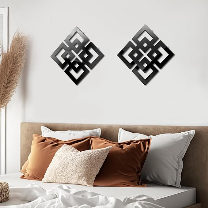 Weysat Wall Mount Home Mirror, 2 Pieces Silver Square Decorative Mirror for Bedroom, Living Room, Bathroom, 11.8 x 11.8 Inches(Black,Mirrored)