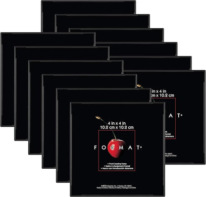 MCS Format 4x4 Picture Frame Black, Square Gallery Wall Vertical & Horizontal Wall Hanging Small Picture Frame or Tabletop Easel for Photos & Art Prints (12-Pack)