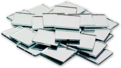 1 inch Small Mini Square Craft Mirror Bulk 100 Pieces Mirror Mosaic Tiles