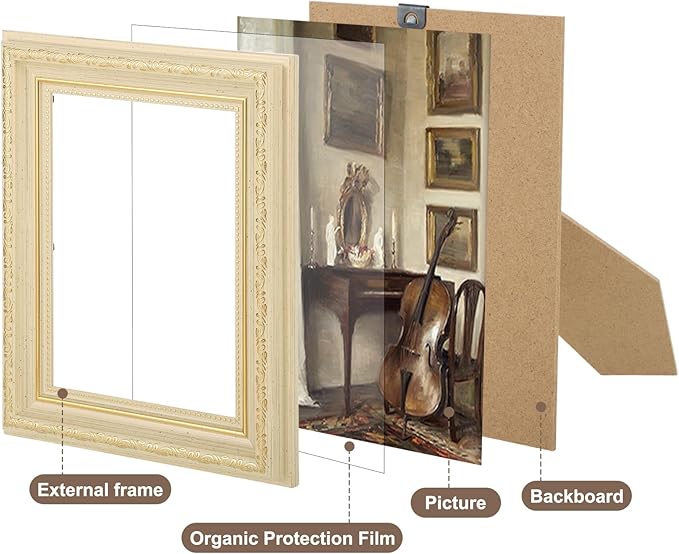 10 Pack Vintage Picture Frames for Wall or Tabletop Display Ornate Vintage Picture Frames Vintage Wall Art for Gallery Bedroom Living Room Antique Photo Frame for Wall Décor