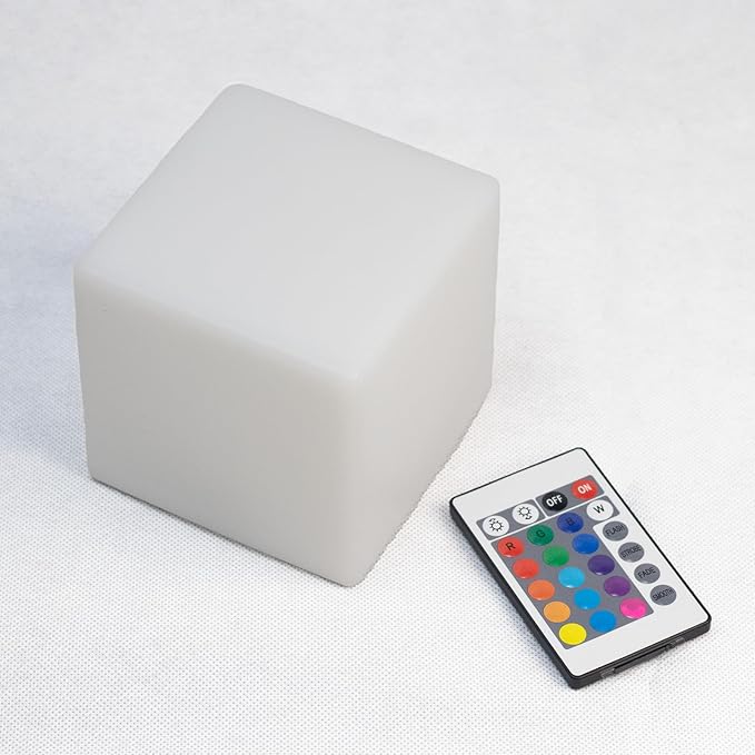 LED Night Light Cube, 4-Inch RGB Mood Lamp with Remote, 16 Colors & 4 Effects, Portable Light for Kids, Battery-Powered Decorative Lamp for Bedroom, Nursery, Party, Gifts & Decor