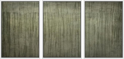SIGNLEADER Framed Canvas Print Wall Art Set Olive Green Abstract Line Minimalist Earthy Illustrations Minimal Decorative Bohemian Nordic for Living Room, Bedroom, Office - 24"x36"x3 WHITE
