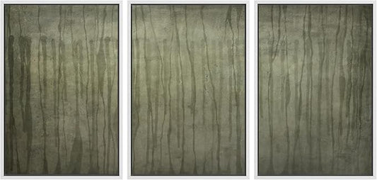 SIGNLEADER Framed Canvas Print Wall Art Set Olive Green Abstract Line Minimalist Earthy Illustrations Minimal Decorative Bohemian Nordic for Living Room, Bedroom, Office - 16"x24"x3 WHITE