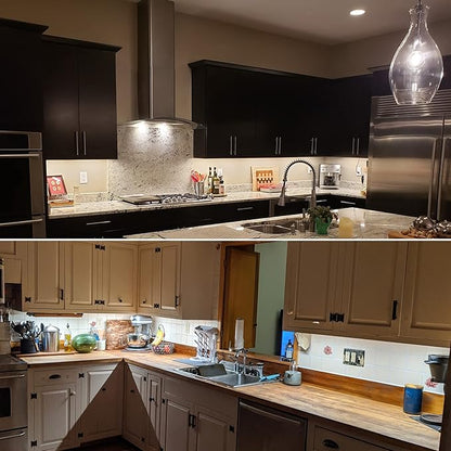Litever Under Cabinet Lights Plug in, 6 pcs 12 Inches LED Light Strip Bars. Super Bright Dimmable Linkable for Kitchen Counter Above Cabinets Shelf Workbench Desk Closet Lighting. Daylight 5000K