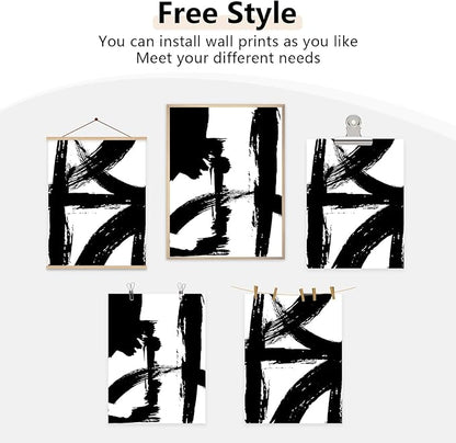 Tocliky Black and White Wall Art Abstract Modern Painting Minimalist Line Canvas Wall Art Decor Black And White Poster Abstract Artwork Prints for Living Room Bedroom 24x36 Inch Unframed Set of 2