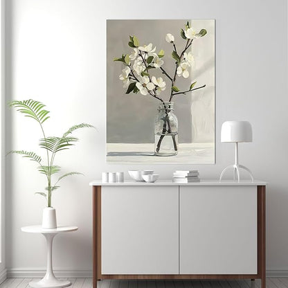 daktenn Floral Canvas Wall Art Bathroom Wall Art Pictures Wall Decor Home Decor Wall Decor for Bedroom Livingroom 24x32 Inches