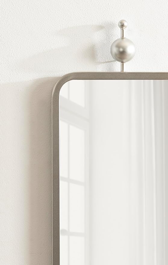 Kate and Laurel Kasota Traditional Slim Panel Wall Mirror, 9 x 36, Silver, Vintage Tall Mirror for Use as Versatile Entryway or Bedroom Wall Decor