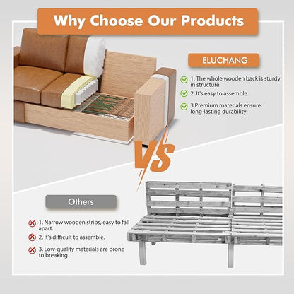ELUCHANG 85" Luxury 3 Seater Sofa Couch for Living Room, Modern Upholstered Faux Leather Sofas Couches with Extra Deep Seats&Removable Cover, Comfy Sofa Couch for Small Space Apartment Lounge, Brown