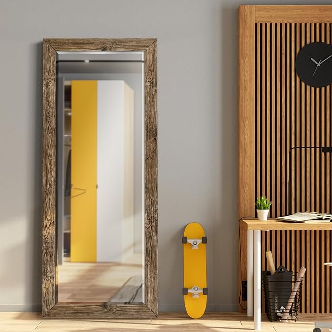 Barnwood Wood Full Length Mirror - Distressed Tonal Walnut (AR2-L05S)