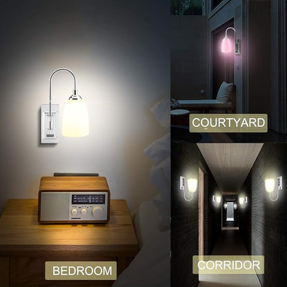 LUXSWAY 12 Colors Changing Wall Lamp, Dimmable Up/Down Wall Sconce,Over Bed Headboard Light for Bedroom Hallway Home Decor- 1Pack