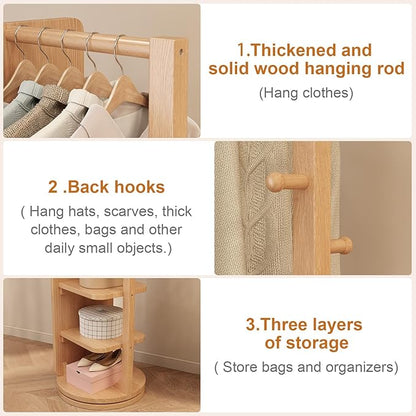 WoodsWhisper Full Length Mirror Coat Rack Solid Wood Floor Mirror 66"x12" Full Length Mirror with Stand Long Mirrors for Bedroom,Living Room (Natural, 66" Lx12 W)