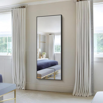 KOCUUY Black Bathroom Mirrors, 60"x24" Large Rectangle Mirrors for Bathroom Sink, Oversized Wall Mirror Black Metal Framed Decor for Living Room, Farmhouse, Entryway, Hang Horizontal/Vertical