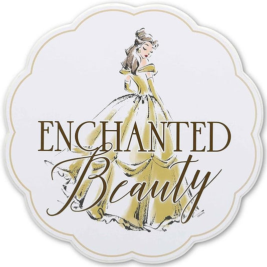 Open Road Brands Disney Princess Belle Enchanted Beauty Wood Wall Decor - Elegant Beauty and the Beast Wall Art for Home or Office