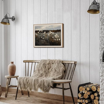 Framed Wall Art for Bedroom - Vintage Wildflower Painting Canvas Art Prints, Moody Dark Autumn Flower Wall Decor Aesthetic, Farmhouse Decor Wall Art Floral Pictures - 10x12Inch