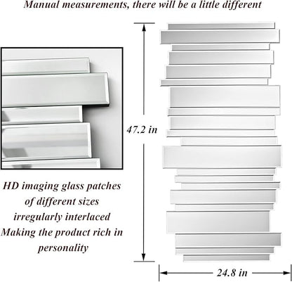 Decorative Mirrors for Wall Decor Large Mirrors for Wall Decor Living Room Silver Mirrors 24×47 inch (Silver)