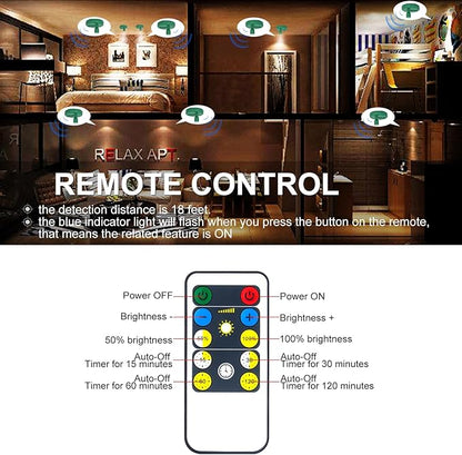HAMVIDNE LED Spotlight, Battery Powered Picture Lights, Uplight Indoor, Puck Lights with Remote, Plant Spot Light for Wall Art Display Dartboard Painting Artwork Accent Closet-Green
