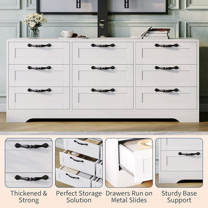 GarveeHome 9 Drawer Dresser TV Stand with Mount for 32-85 in TVs, Modern Entertainment Center with Drawers, Media Console Table for Bedroom Living Room