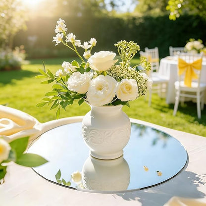 12PCS Acrylic Round Mirrors for Centerpieces for Tables, Round Mirrors Trays Plates for Centerpieces,Wedding Anniversary Christmas Valentine Christmas Party Decorations (12inch/30cm)