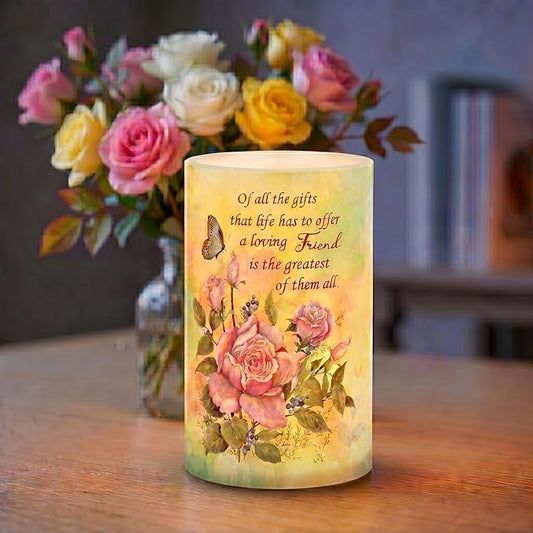 Real Wax Flameless Candle 4x6,Butterfly Rose Flickering LED Pillar Candle with Timer, Battery Operated, Romantic Floral Decor, Wedding & Valentine Centerpiece, Anniversary Decor for Wife or Girlfriend