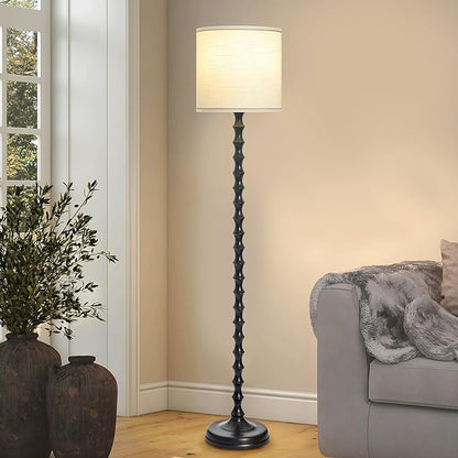 EUO 64.5" Floor Lamps for Living Room, Rustic Style Tall Floor Lamp Vintage Farmhouse Dark Brown Standing Lamp with Rotary Switch, Floor Lamps for Living Room Bedroom Office Corner Decor