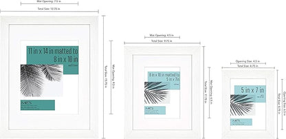 MCS 63895, White Woodgrain Studio Gallery 7 Piece Frame Set, Multipack