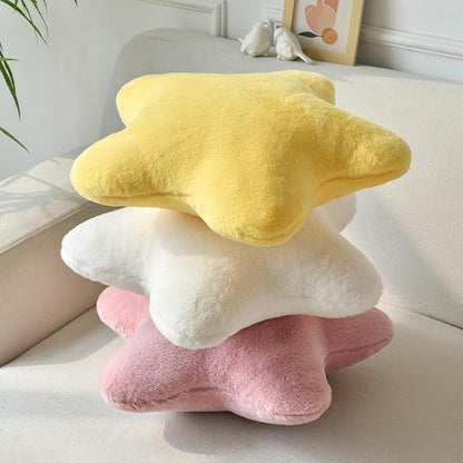 Star Pillow, Decorative Throw Pillows for Bed Couch, 19.6" Star Shaped Pillow Plush Floor Cushions Room Decor Pillow with Soft Faux Rabbit Fur for Sofa Bedroom Living Room
