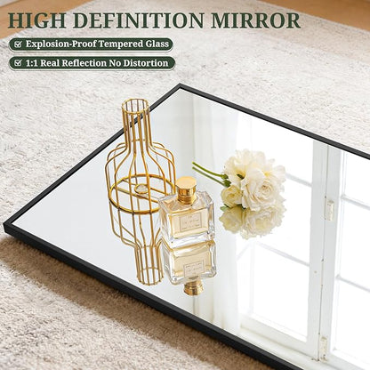 Mirror Full Length 58"x19" Full Body Floor Mirror with Stand, Shatterproof Glass, Aluminum Alloy Frame, Free Standing Wall Mounted or Leaning Rectangle Mirrors for Bedroom Living Room Entryway
