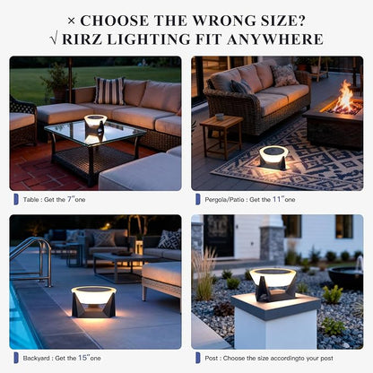 14.96" Dimmable Floor Lamp, 3000K Large Solar Lanterns Outdoor Waterproof, IP54 Waterproof Outdoor Patio Floor Lamp, Remote Control Outside Flooring Lights, Smart Solar Powered Porch Lantern