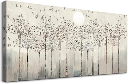 Canvas Wall Art For Living Room Trees And Birds Abstract Paintings Kitchen Wall Decor Office Canvas Prints Artworks Pictures Wall Decorations For Bedroom,Large Size Fashion Modern Home Decoration