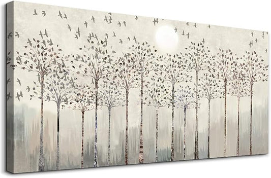 Canvas Wall Art For Living Room Trees And Birds Abstract Paintings Kitchen Wall Decor Office Canvas Prints Artworks Pictures Wall Decorations For Bedroom,Large Size Fashion Modern Home Decoration