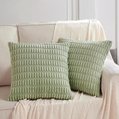 Fancy Homi 4 Packs Decorative Throw Pillow Covers for Living Room Couch Bed, Modern Farmhouse Boho Home Décor Accent Cushion Case, 26" x 26", Sage Green