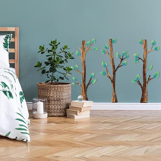 ShxTrade Metal Tree Wall Decor, Birch Tree Wall Art, Tree Branches Vertical Metal Wall Rustic Wall Sculpture for Home Living Room Bedroom Bathroom (Colorful)