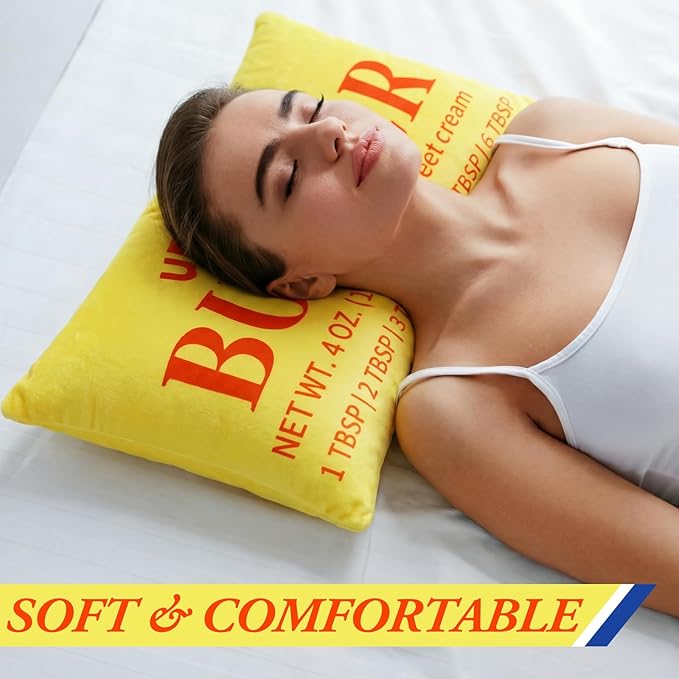 Newwiee 2 Pcs Butter Stick Rectangular Pillow Butter Lover Funny Foodie Baking Throw Pillow Decorative Cushion for Living Room Bedroom Kitchen Farmhouse Dorm Decor Foodie Food Lover Gifts