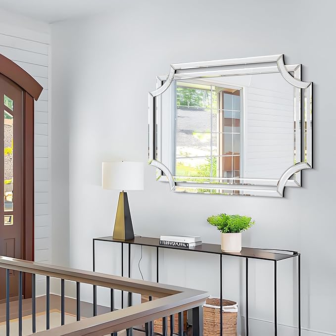 Chende 36"x47" Large Mirror for Wall, Elegant Rectangular Decorative Mirror with Glass Beveled Frame for Bathroom Living Room Dining Room Bedroom Entrance Farmhouse Fireplace