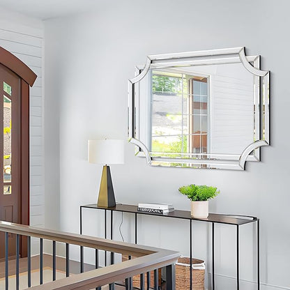 Chende 36"x47" Large Mirror for Wall, Elegant Rectangular Decorative Mirror with Glass Beveled Frame for Bathroom Living Room Dining Room Bedroom Entrance Farmhouse Fireplace