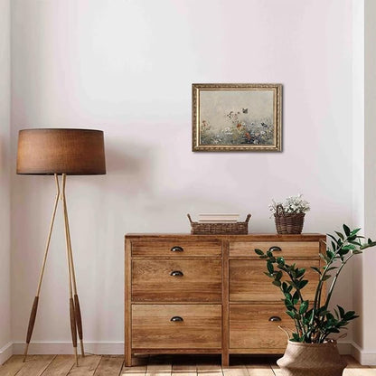 Uniro Vintage Wall Art Prints for Home Decor, Farmhouse Spring Wildflower Landscape Wall Decor, Rustic Country Bird and Butterfly in Flower Field Canvas Prints, Vintage Botanical Oil Painting Vintage Art Pictures for Bedroom Bathroom Decor( 8" x 10"-UN...