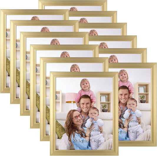 Giftgarden 8x10 Picture Frame Gold Set of 12, Multi Modern 8 x 10 Frames Bulk for Wall or Tabletop Display