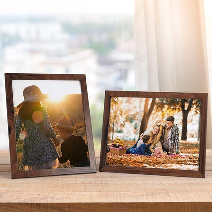 Giftgarden 8.5x11 Picture Frame Brown Set of 12, Multi Rustic Walnut Wood-Color 8.5 x 11 Frames Bulk for Award Certificate Document Diploma, Wall or Tabletop Display