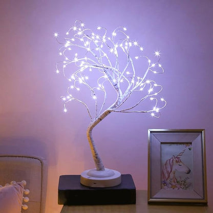 108 LED Birch Tree Lights 20 Inches Artificial Tabletop Fairy Tree Lamp Eight Lighting Modes USB or Battery Operated with Timer Decor for Bedroom Living Room Wedding Christmas Easter (White Light)
