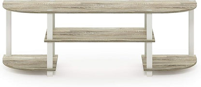 Furinno Turn-S-Tube Wide TV Entertainment Center, Sonoma Oak/White, 47. 25x13. 4x15. 9